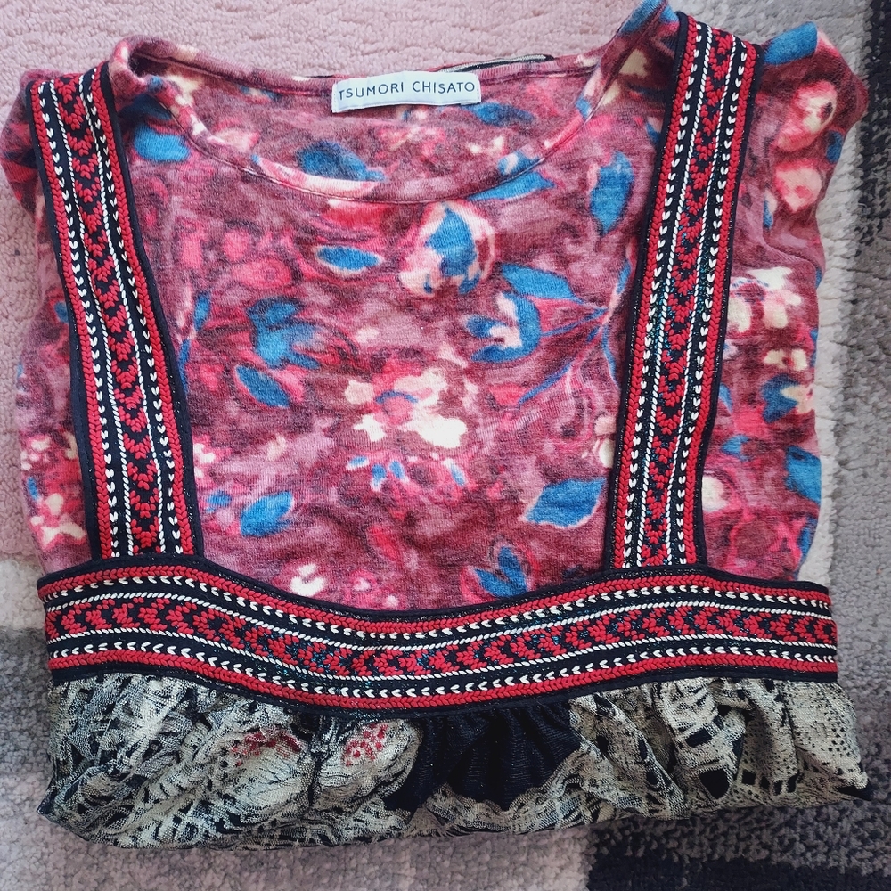 Japan Tsumori chisato lovely pattern top and dress set 2 pcs rare - Picture 3 of 11